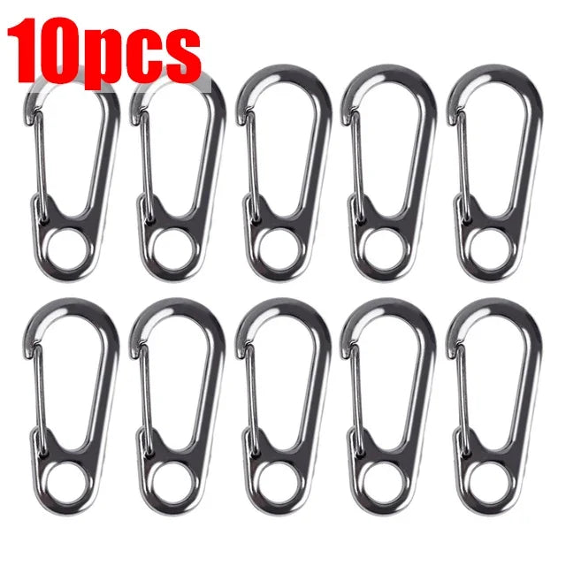 D-Ring Key Chain Carabiner Clips - Set of 10, 20, or 30  10pcs (Gun Color)