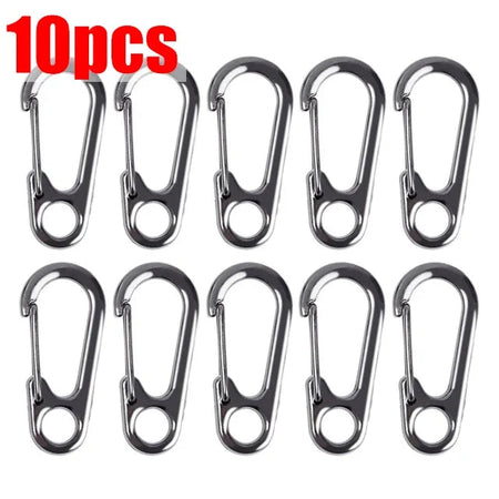 D-Ring Key Chain Carabiner Clips - Set of 10, 20, or 30  10pcs (Gun Color)