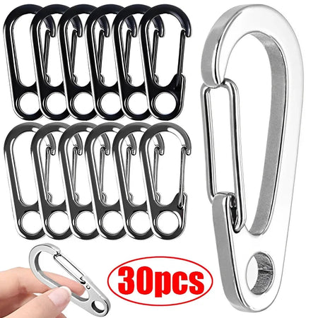 D-Ring Key Chain Carabiner Clips - Set of 10, 20, or 30
