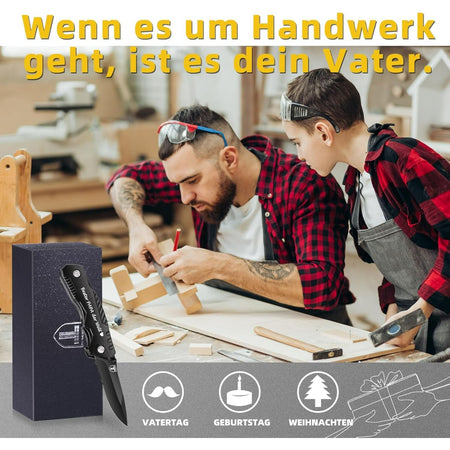 Engraving Best PAPA Ever Black Pocket Knife &ndash; 9-in-1 Multi-Tool Versatility