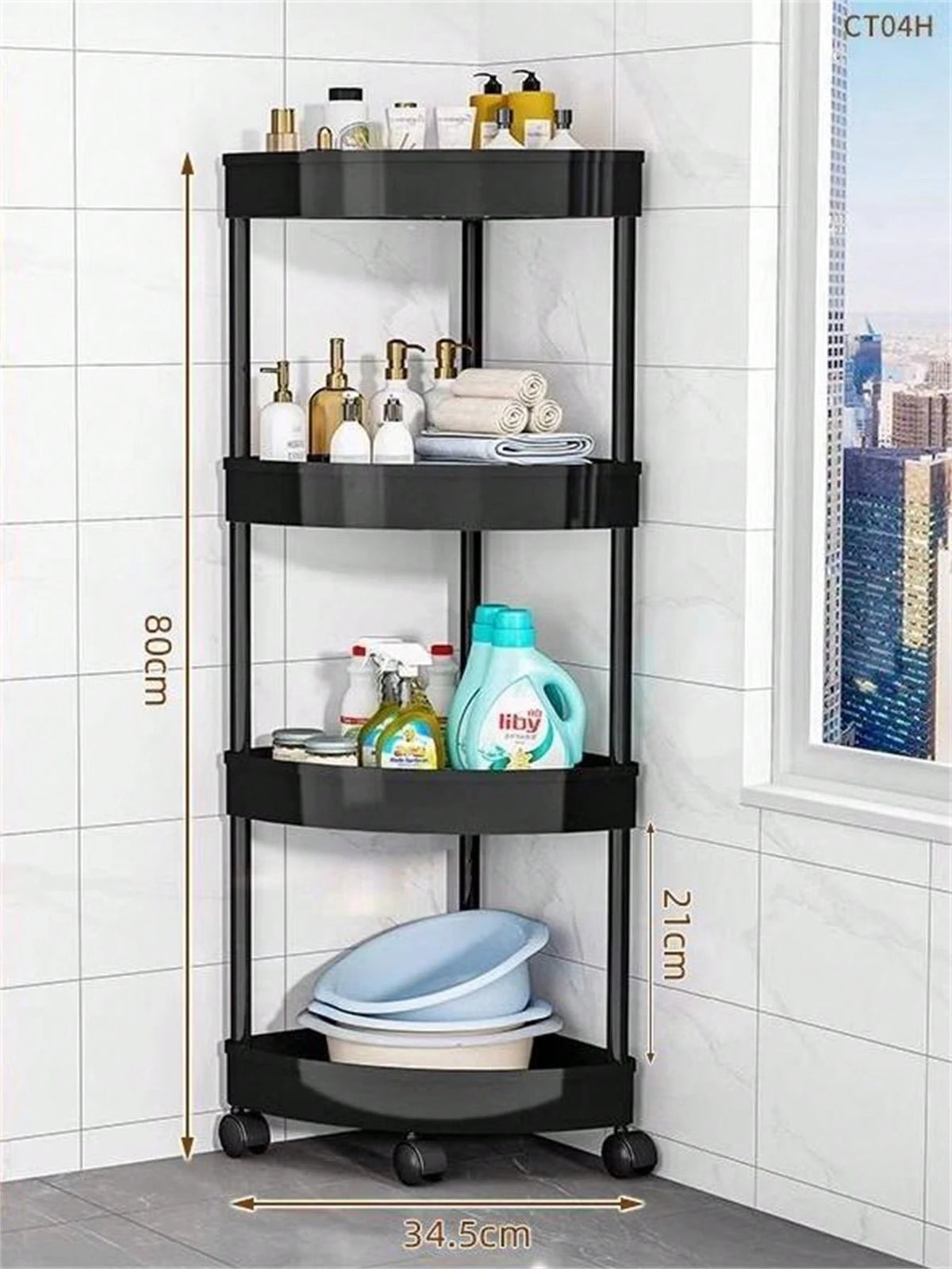 Multicolour Rolling Storage Cart - Space-Saving Organizer for Home &amp; Office