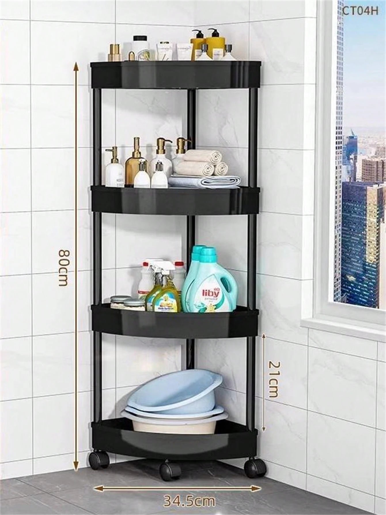 Multicolour Rolling Storage Cart - Space-Saving Organizer for Home &amp; Office