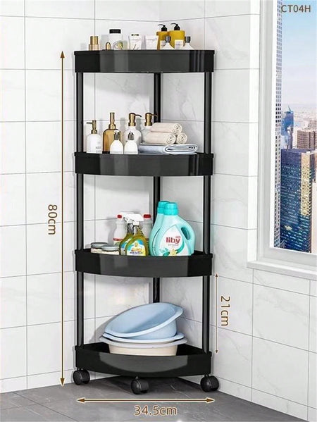 Multicolour Rolling Storage Cart - Space-Saving Organizer for Home &amp; Office