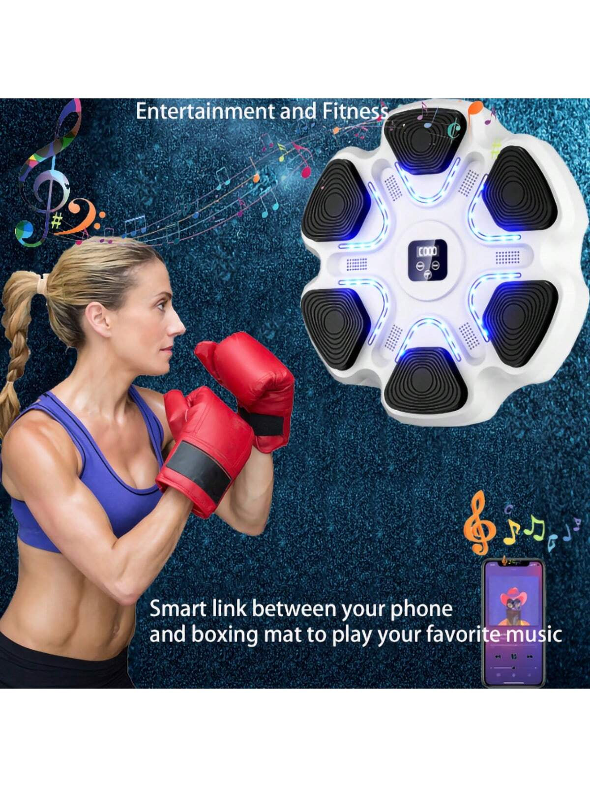 Interactive Music Boxing Machine with Gloves &ndash; Wall-Mounted Target for Adults