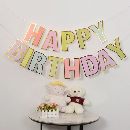 Daisy Happy Birthday Party Decoration Banner White Flower Garland 5M