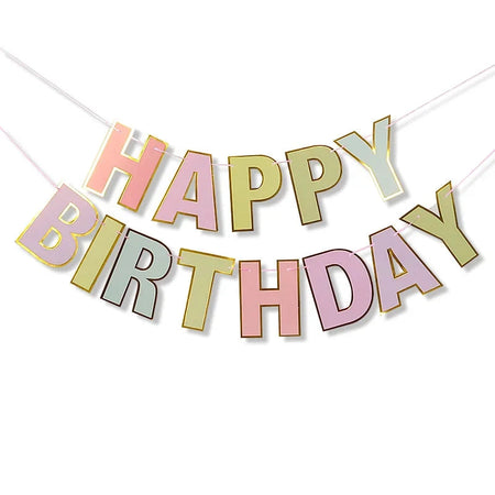 Daisy Happy Birthday Party Decoration Banner White Flower Garland 5M B