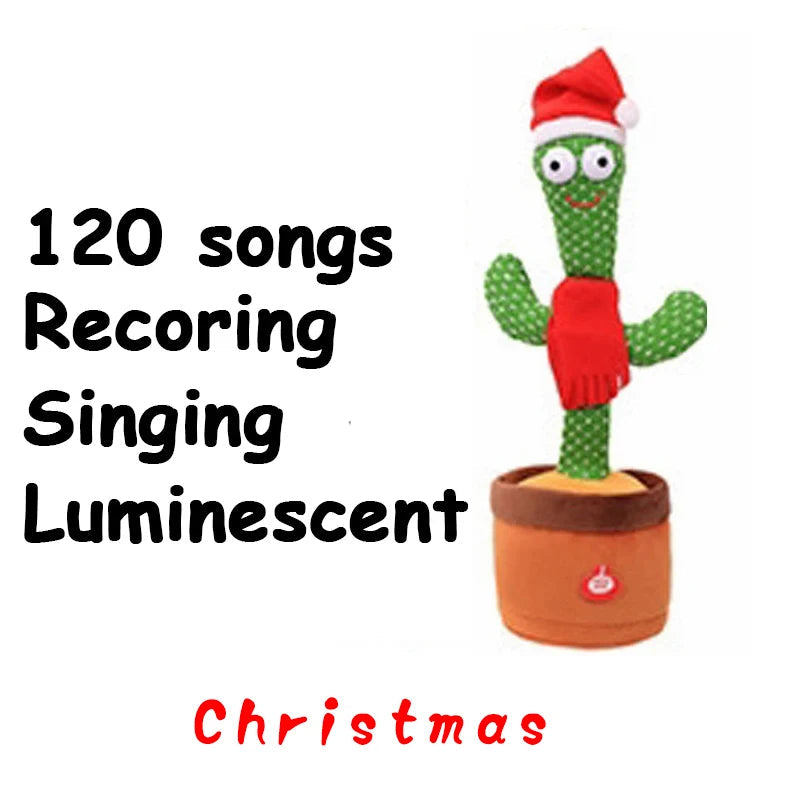 Dancing Cactus Repeat Talking Toy Electronic Plush Toys Can Sing Record Lighten USB Early Education Funny Gift Interactive Bled Christmas