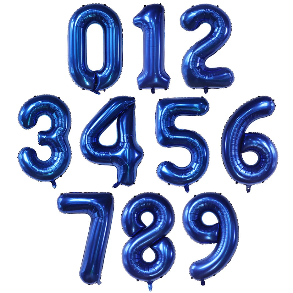Dark Blue 40-Inch Number Foil Balloon for Children's Parties and Events