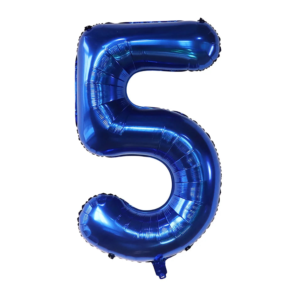 Dark Blue 40-Inch Number Foil Balloon for Children's Parties and Events