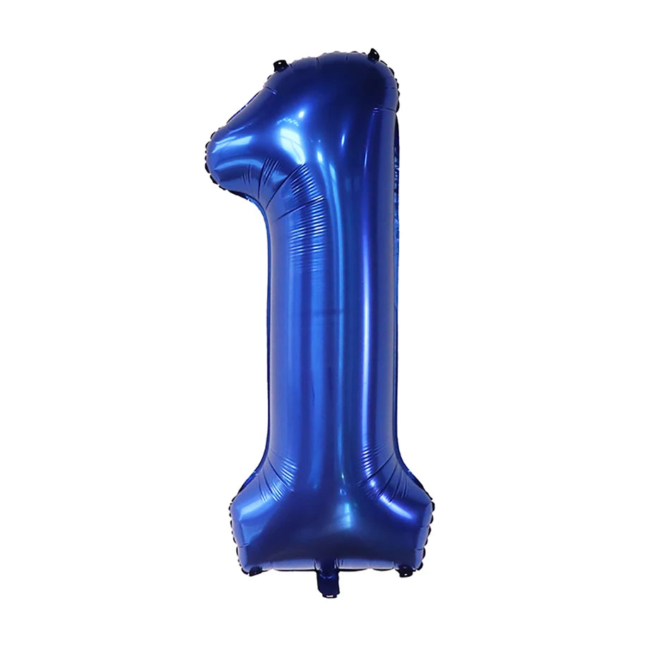 Dark Blue 40-Inch Number Foil Balloon for Children's Parties and Events