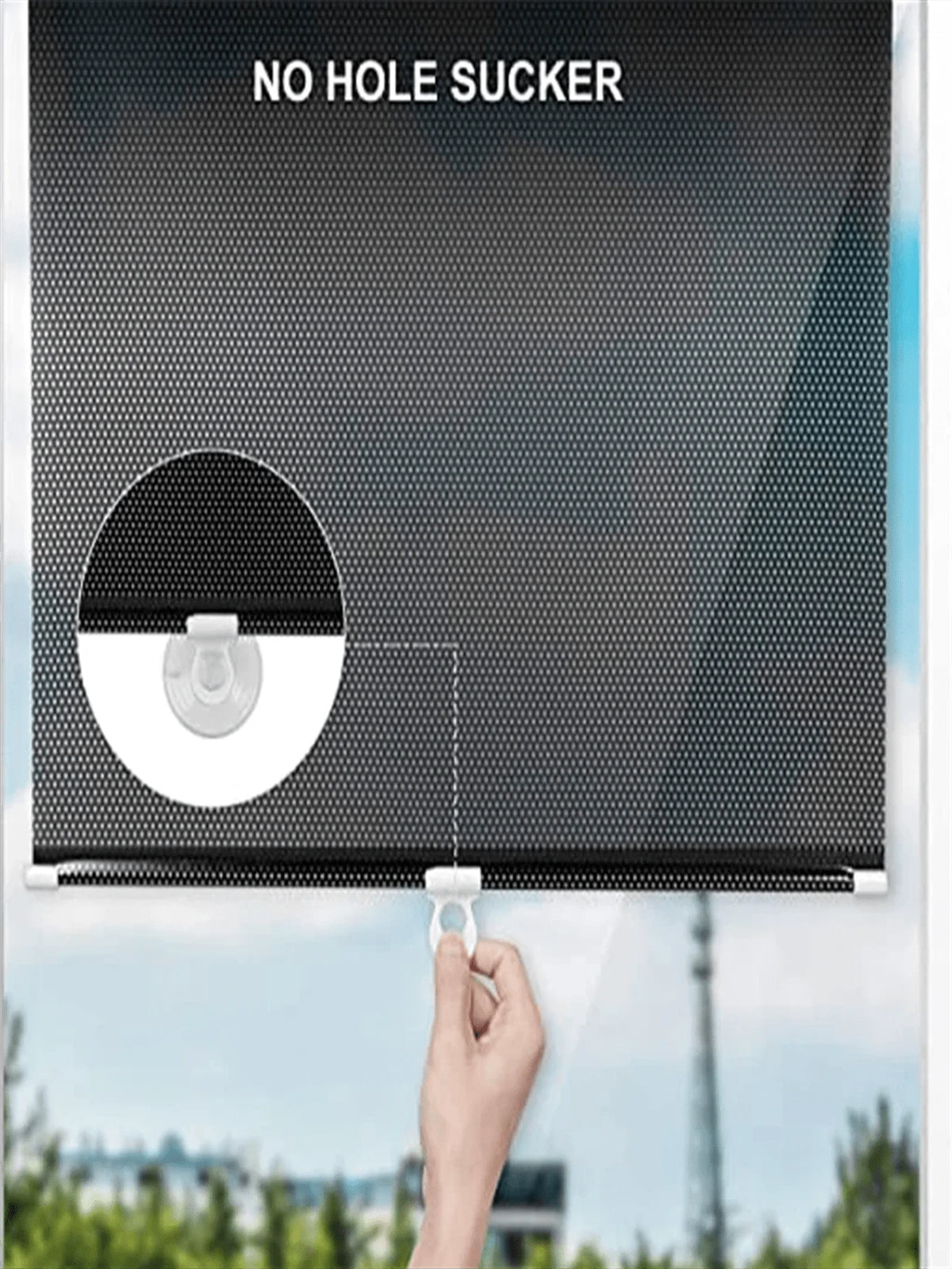 Universal Blackout Roller Blinds - Suction Cup Sunshade for Home and Office