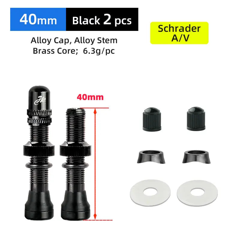 Deemount 2PCS Schrader A/V Valves for MTB &amp;amp; Road Bike Tubeless Rims AV 40mm Black 2P MA2 / Russian Federation