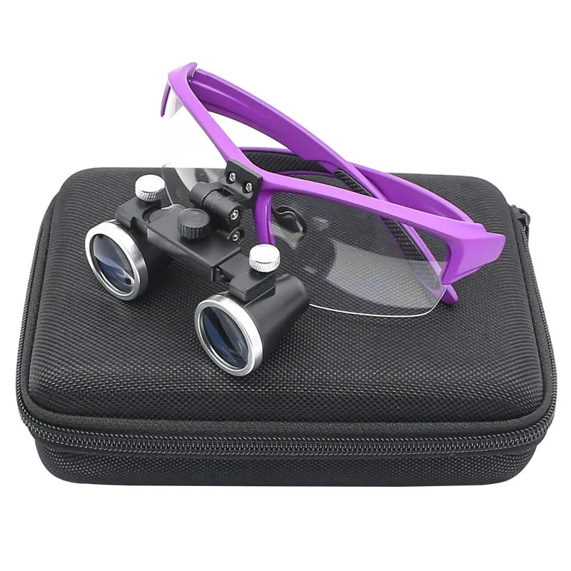 Dentistry Binocular Magnifier 2.5X 3.5X Ultra-lightweight Optical Loupes 320-420mm Magnifying Glass for Dental Surgery PURPLE / 3.5X