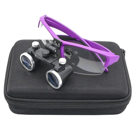 Dentistry Binocular Magnifier 2.5X 3.5X Ultra-lightweight Optical Loupes 320-420mm Magnifying Glass for Dental Surgery PURPLE / 3.5X