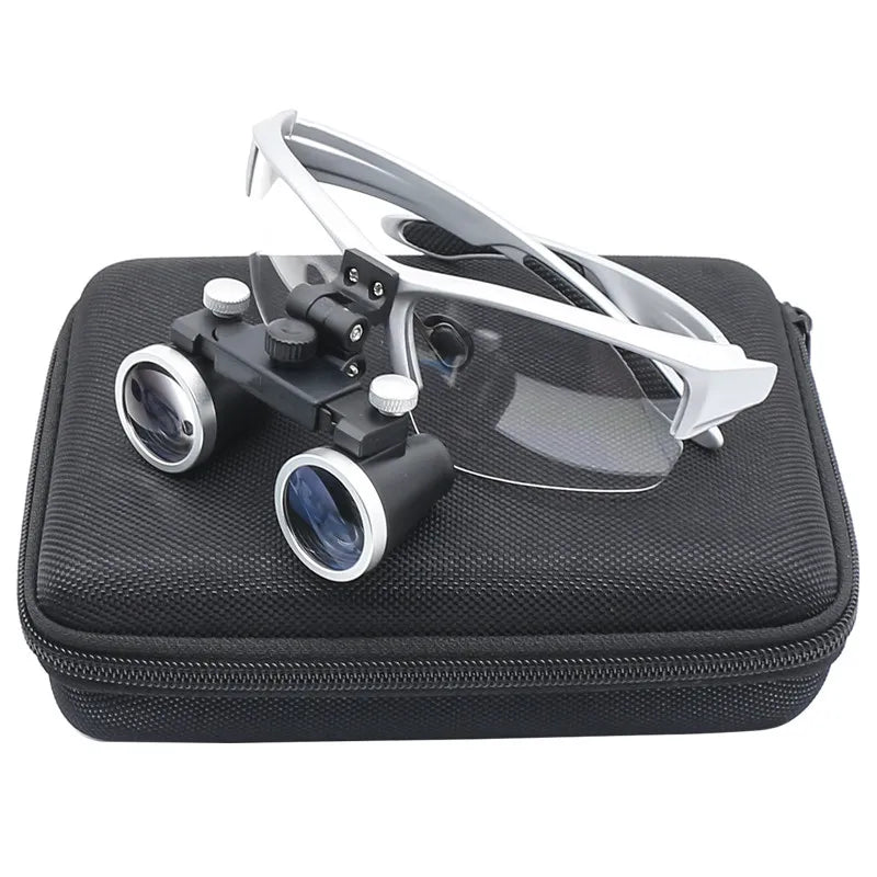 Dentistry Binocular Magnifier 2.5X 3.5X Ultra-lightweight Optical Loupes 320-420mm Magnifying Glass for Dental Surgery Silver / 3.5X