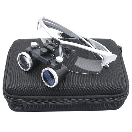 Dentistry Binocular Magnifier 2.5X 3.5X Ultra-lightweight Optical Loupes 320-420mm Magnifying Glass for Dental Surgery Silver / 3.5X