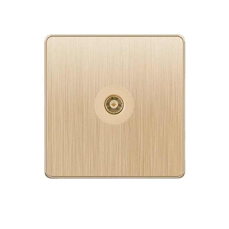 Depoguye Gold 13A UK Plug USB Wall Power Socket, Universal 10-hole outlet with Switch Electrical wall outlet with usb charger TV / 110-250V