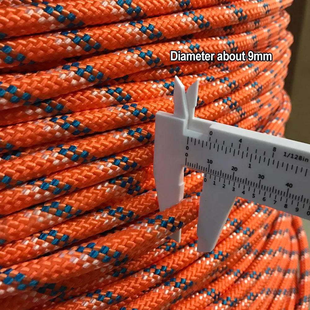 Desert&amp;Fox Climbing Rope 10m/20m/30m/50m Outdoor Emergency Rope Wear Resistant 9mm Diameter High Strength Hiking Accessory Tool