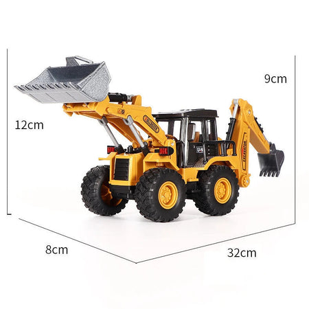 Diecast Excavator Tractor Cement Truck Car Bulldozer Crane Toy Model Wholesale Boy Gift Digger Alloy+Plastic Vehicle Education 2 in 1