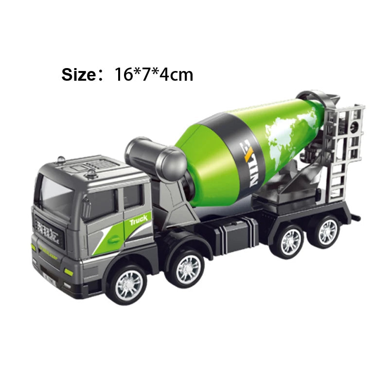 Diecast Excavator Tractor Cement Truck Car Bulldozer Crane Toy Model Wholesale Boy Gift Digger Alloy+Plastic Vehicle Education Cement truck