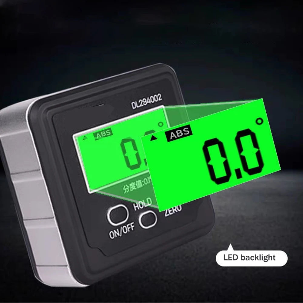 Digital Level Box Protractor Angle Finder Level Gauge Bevel Gage Inclinometer W Backlight Magnetic Base Tilt Direction Indicator