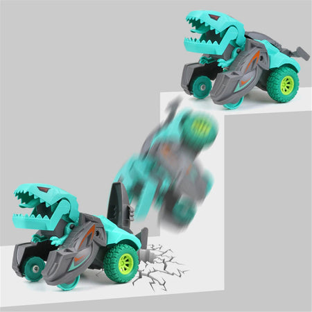 Dinosaur Car Deformation Car Toys Inertial Sliding One Step Action Collision Transform Mini Tyrannosaurus Rex Vehicles Toy Kids