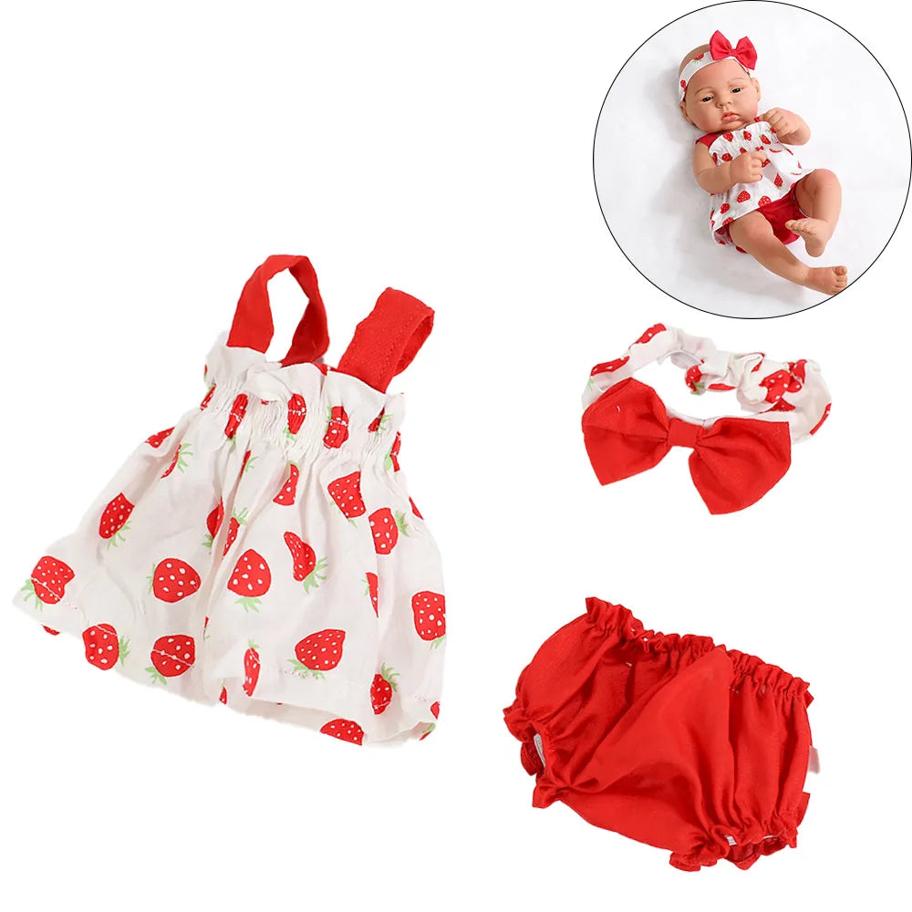 Doll Clothes for 40cm Doll Accessories Clothes Skirt Dress Accessories Suitable For 16inch Reborn Doll Clothes Accessories strawberry-clothes
