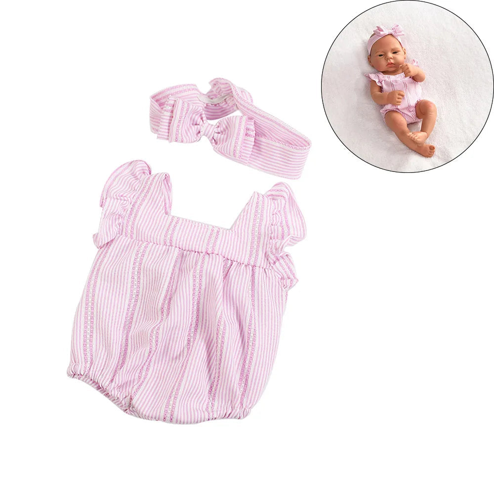 Doll Clothes for 40cm Doll Accessories Clothes Skirt Dress Accessories Suitable For 16inch Reborn Doll Clothes Accessories stripedPK-clothes