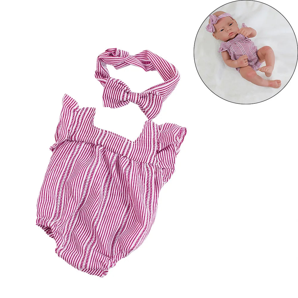 Doll Clothes for 40cm Doll Accessories Clothes Skirt Dress Accessories Suitable For 16inch Reborn Doll Clothes Accessories stripedPU-clothes