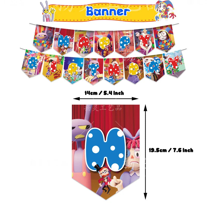 DUTRIEUX Circus Birthday Party Supplies Set with Backdrop Banner / Other