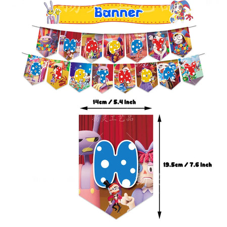 DUTRIEUX Circus Birthday Party Supplies Set with Backdrop Banner / Other