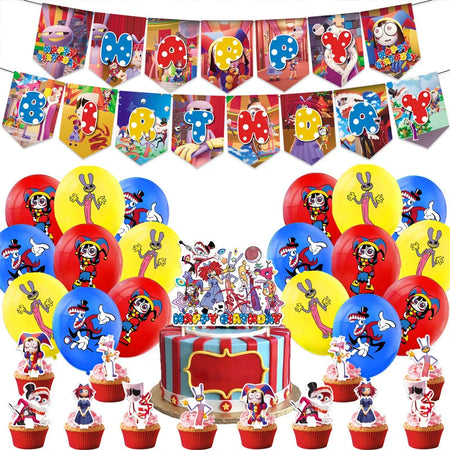 DUTRIEUX Circus Birthday Party Supplies Set with Backdrop SET A / Other
