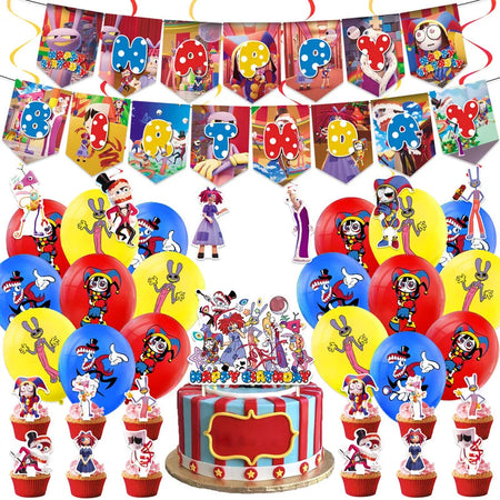 DUTRIEUX Circus Birthday Party Supplies Set with Backdrop SET B / Other