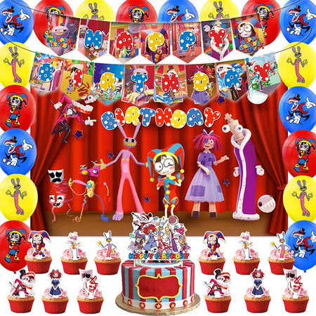 DUTRIEUX Circus Birthday Party Supplies Set with Backdrop SET C / Other