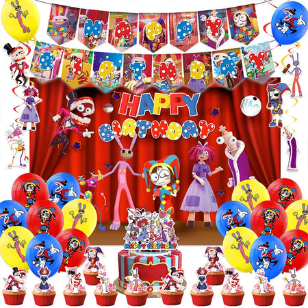 DUTRIEUX Circus Birthday Party Supplies Set with Backdrop SET D / Other
