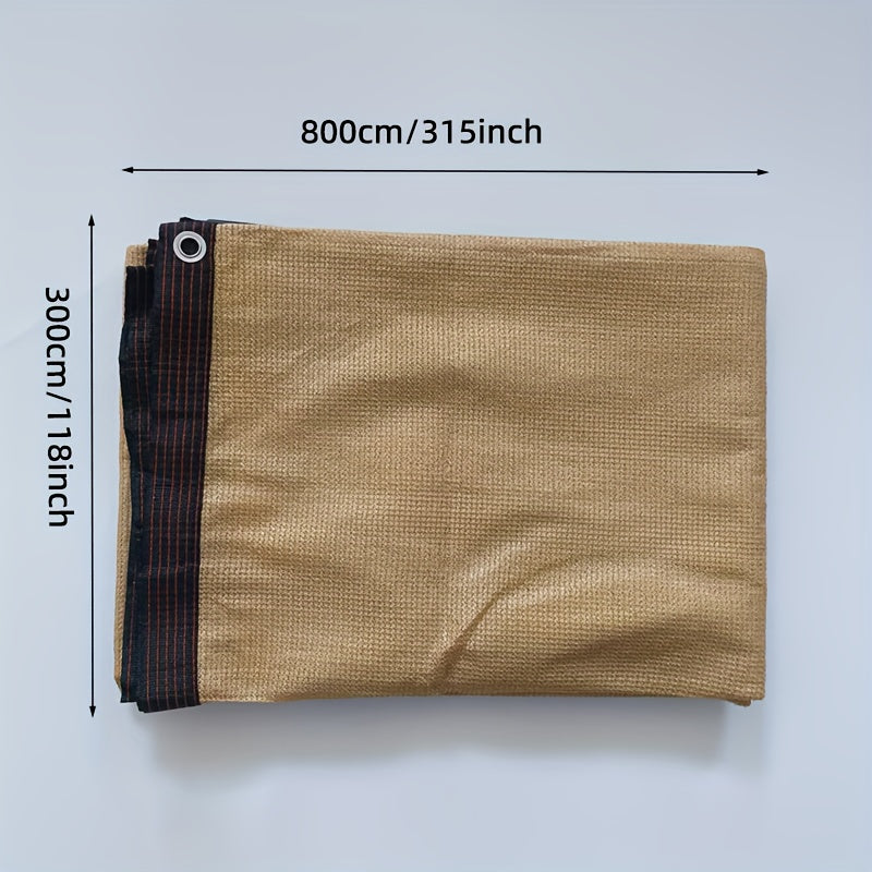 GRSUNGLOW Heavy-Duty Waterproof UV-Proof Sunshade Sail - Large Rectangle 90g HDPE Wheat-colored / 300*800cm/118*315inch