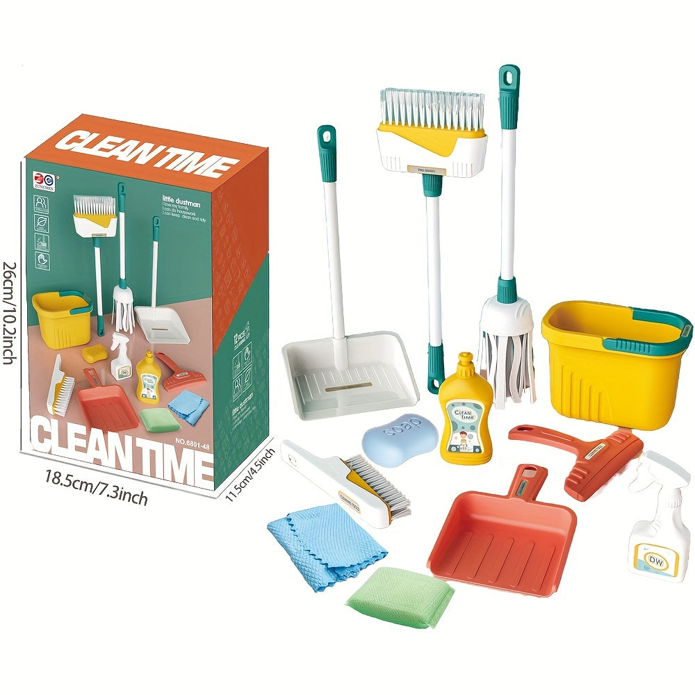 Kids Detachable Cleaning Set - Toy Sweep, Mop, and Dustpan