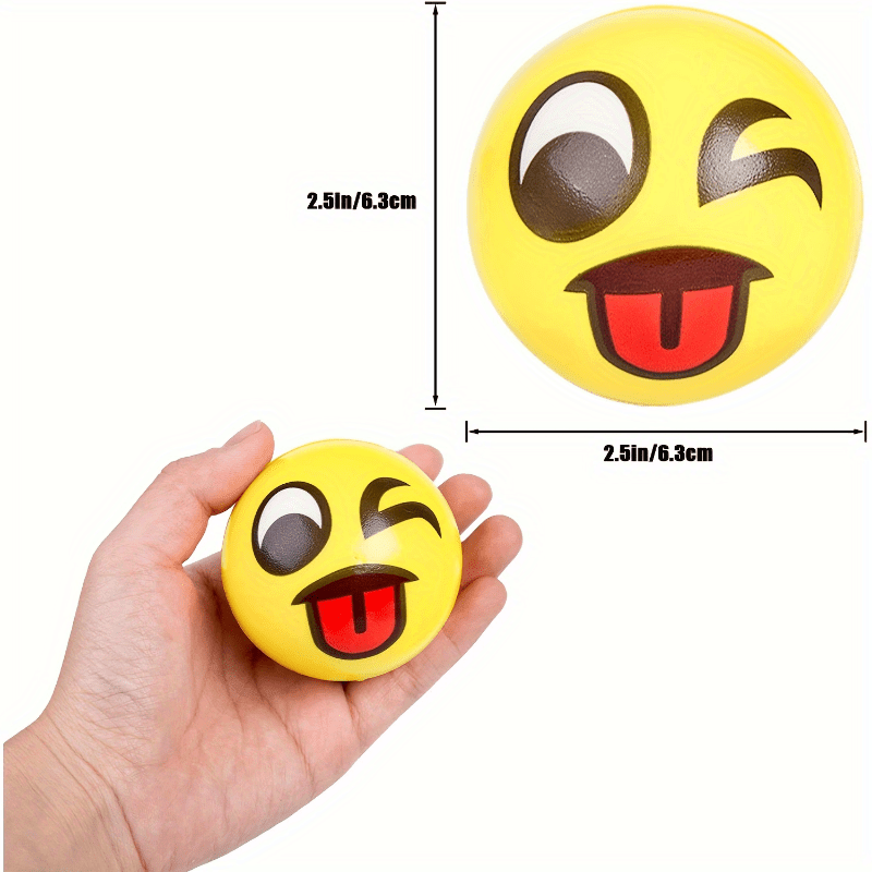 12pcs Random Style Face Stress Balls - Funny Emotions &amp; Relaxation Toys