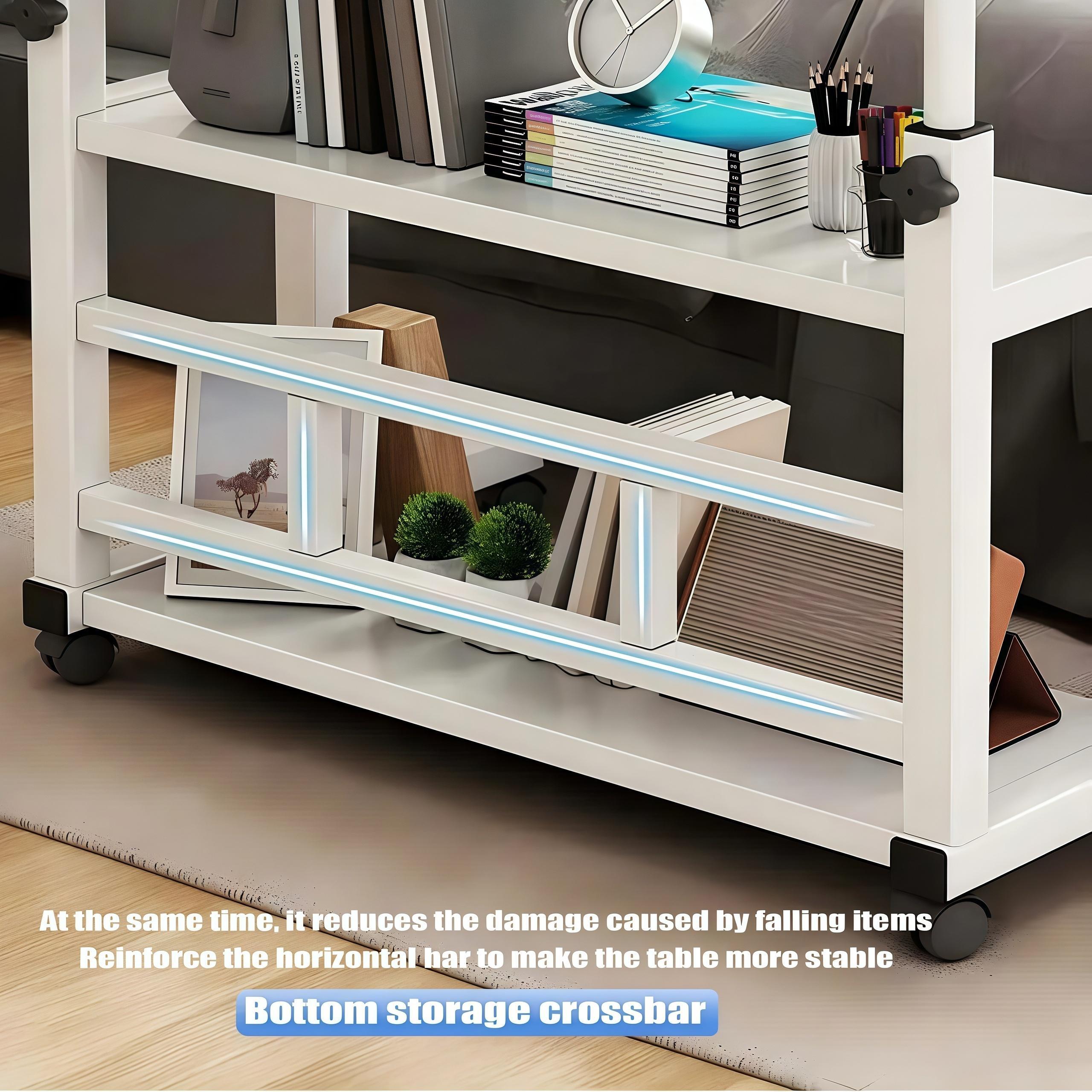 KC5057824 Mobile Computer Desk &ndash; Adjustable 3-Tier Metal