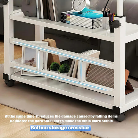 KC5057824 Mobile Computer Desk &ndash; Adjustable 3-Tier Metal