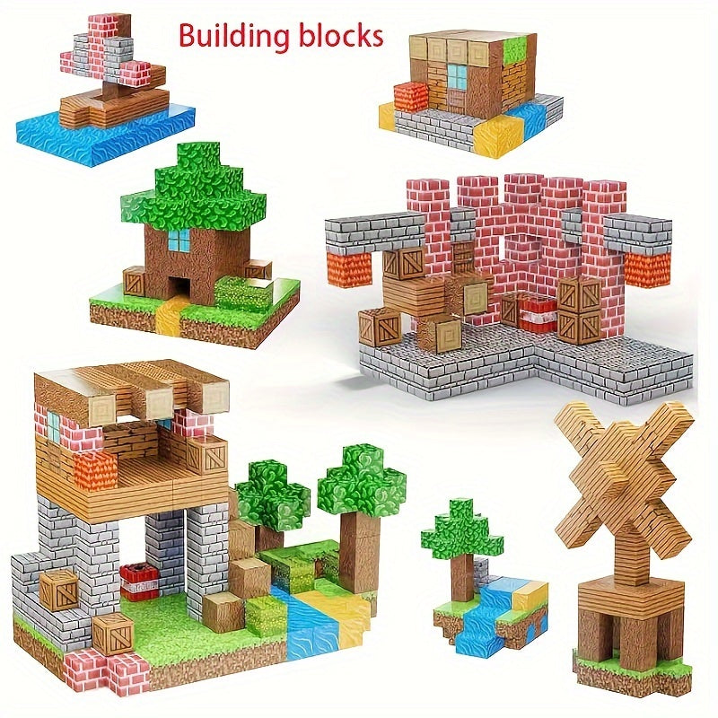 Magnetic Christmas Puzzle Building Blocks Toy Set