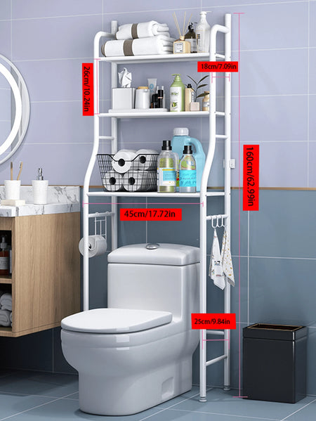 Elegant White Bathroom Cabinet Storage Rack - 45x25x160cm