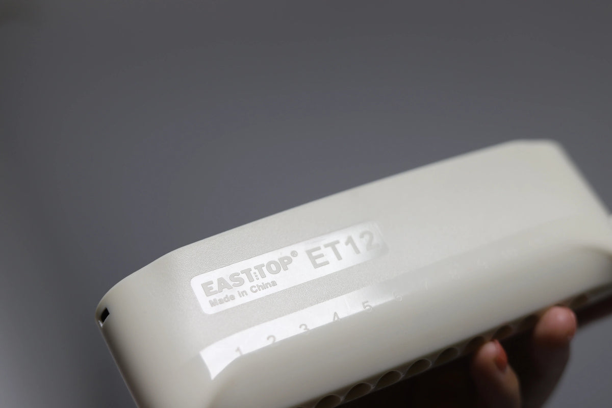 EAST TOP ET12 Chromatic Harmonica in G for Adults and Professionals with Unique Modern Design, IVORY BLACK Cover