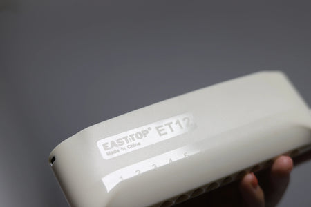 EAST TOP ET12 Chromatic Harmonica in G for Adults and Professionals with Unique Modern Design, IVORY BLACK Cover