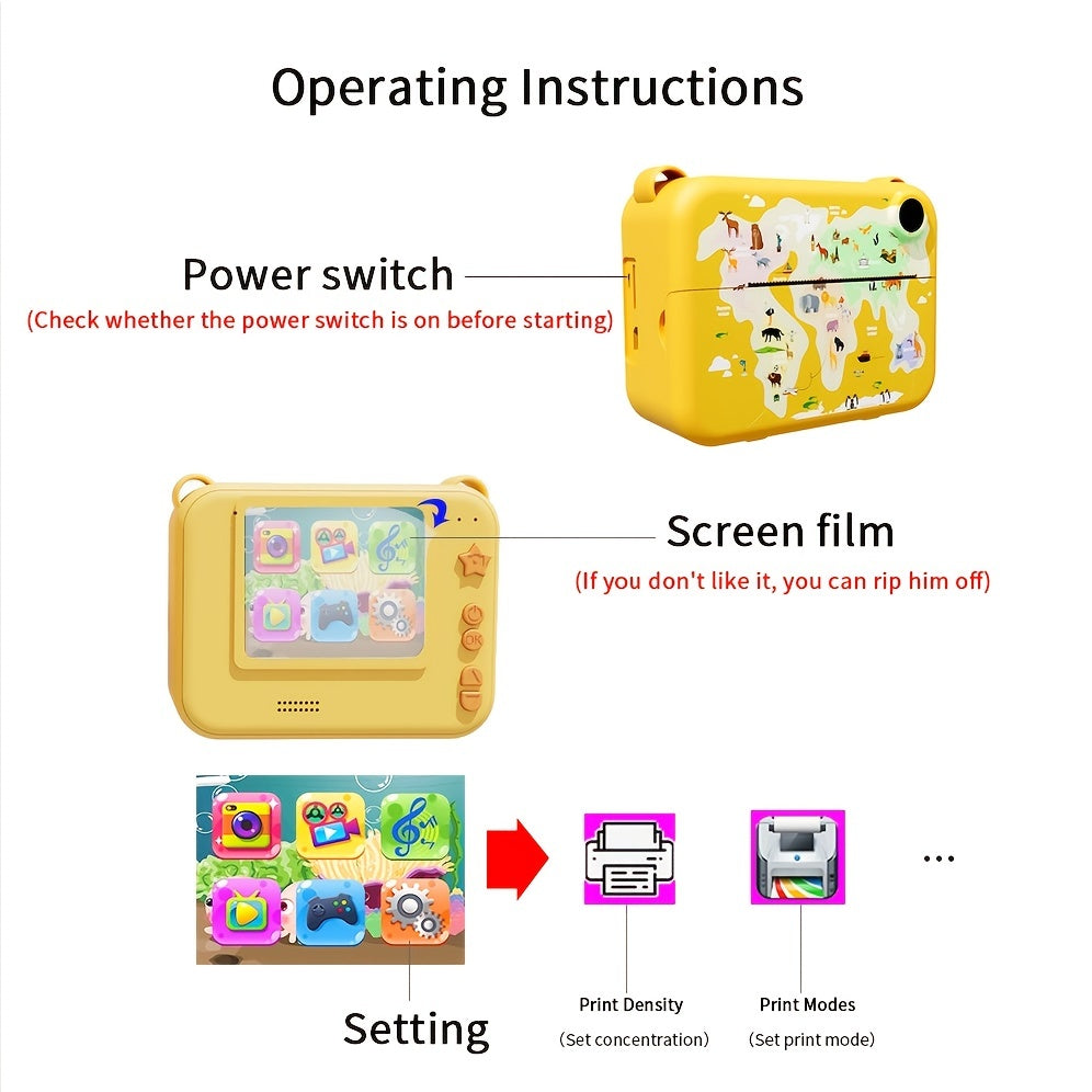Toddler Instant Print Camera HD Digital Video Baby Toy
