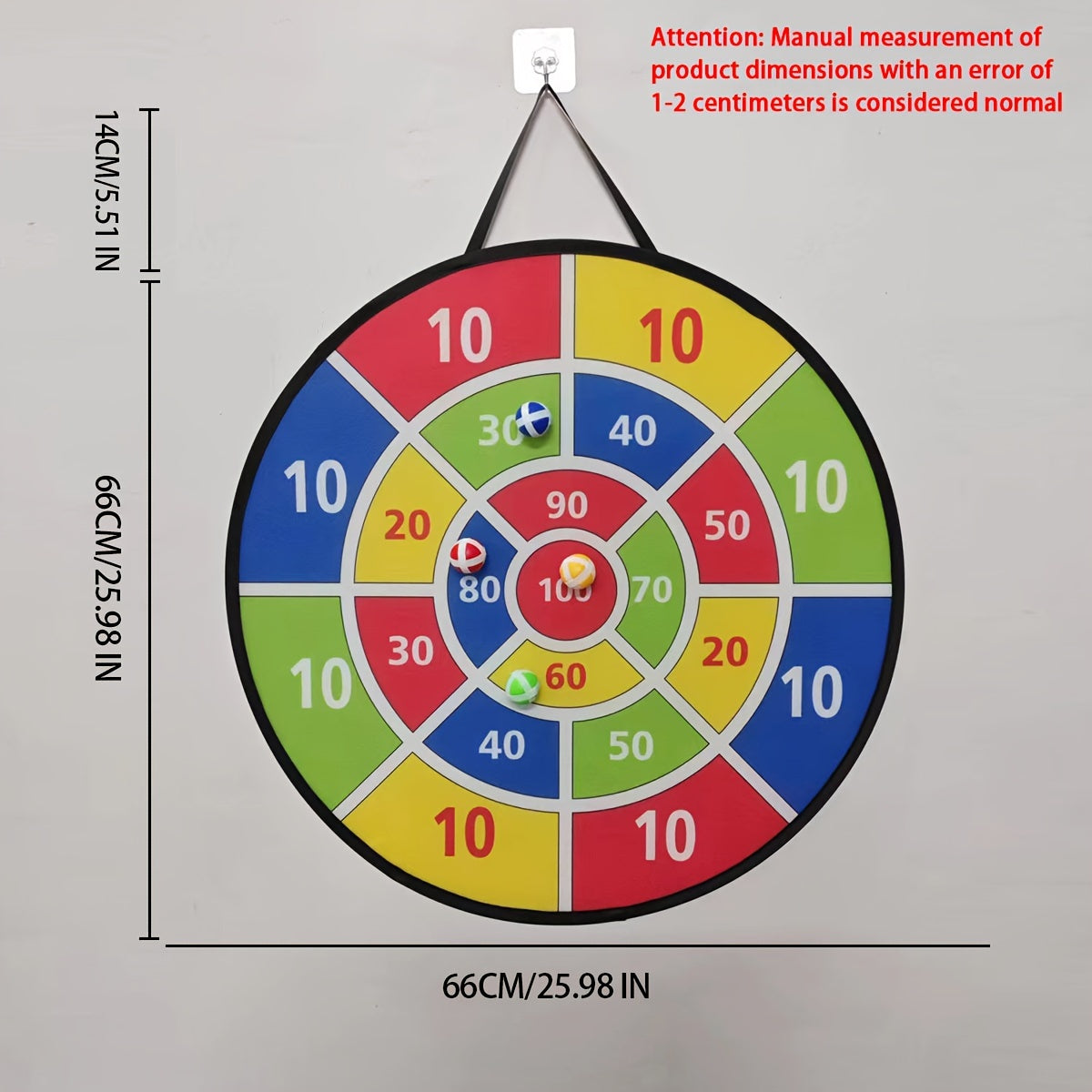 Large Sticky Dart Board Set with 12 Balls - Outdoor &amp; Indoor Toy for Kids in