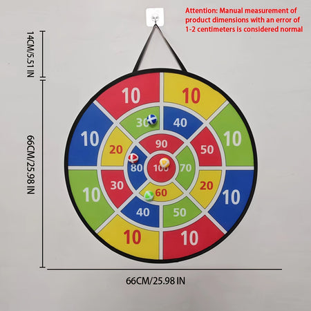 Large Sticky Dart Board Set with 12 Balls - Outdoor &amp; Indoor Toy for Kids in