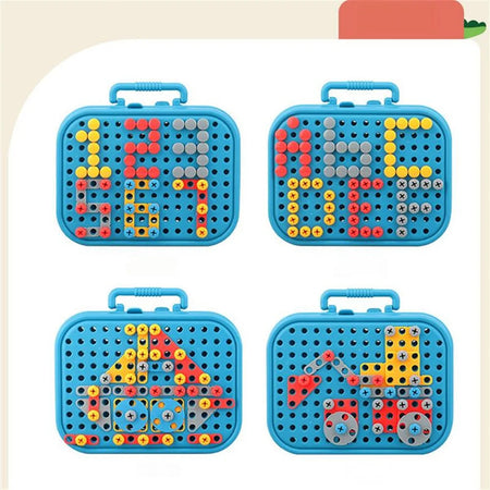 Electric Drill Screw Nut 3D Puzzle Toys Pretend Play Dinosaur Tool Toy Drilling Assembly Engineering Educational Toys for Boys