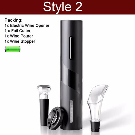 Electric Wine Opener Automatic Corkscrew Wine Openers for Beer Battery Bottle Opener Foil Cutter Kitchen Bar Can Opener Style 1-2