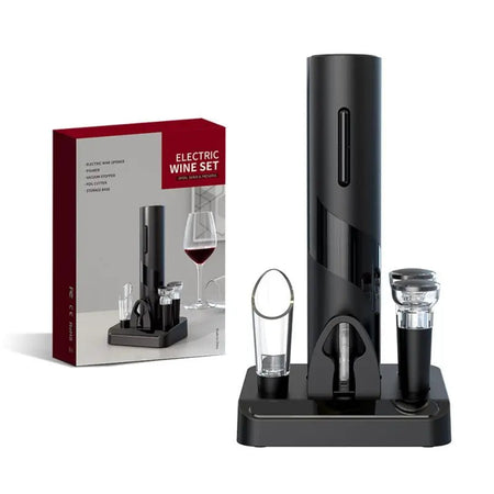 Electric Wine Opener Automatic Corkscrew Wine Openers for Beer Battery Bottle Opener Foil Cutter Kitchen Bar Can Opener with stand battery
